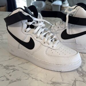 Nike White and Black High-Top Sneakers
